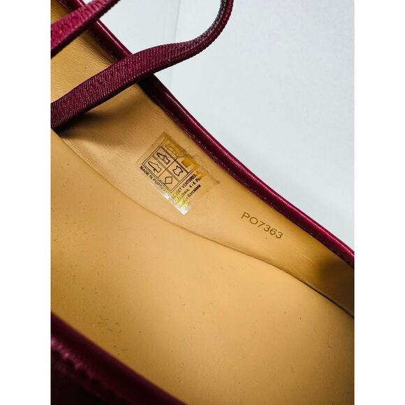 ALOHAS Burgundy Satin Odette ballet flats size 12 - Picture 8 of 11